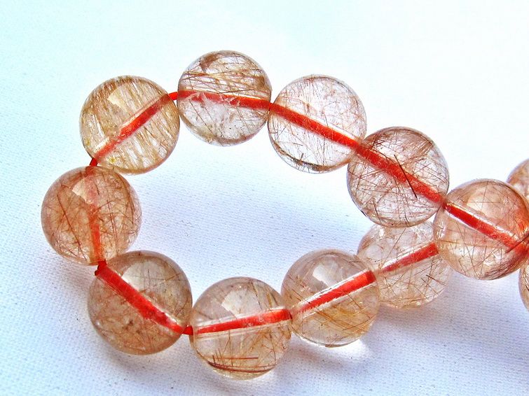 赤プラチナルチル ブレスレット 10mm [k106-16] 3枚目