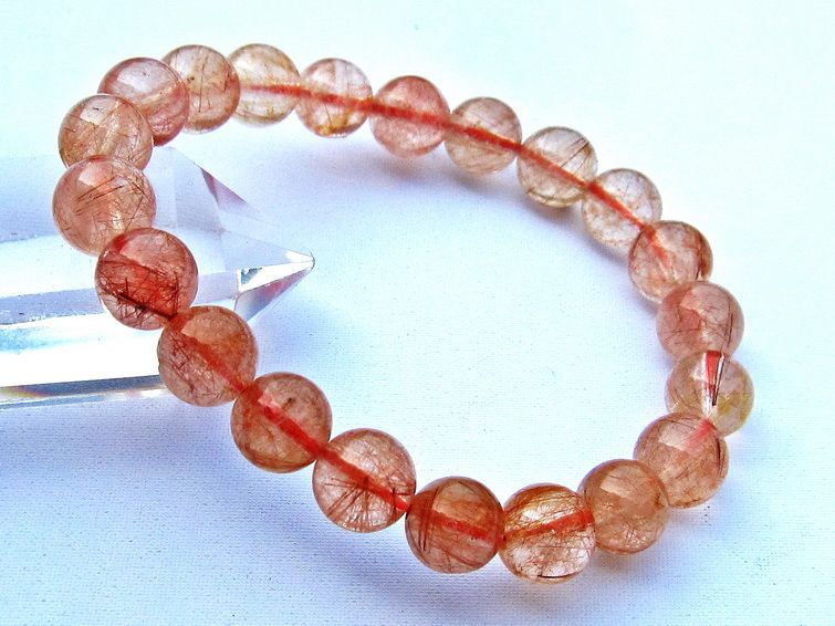 赤プラチナルチル ブレスレット 9mm [k106-22] 1枚目