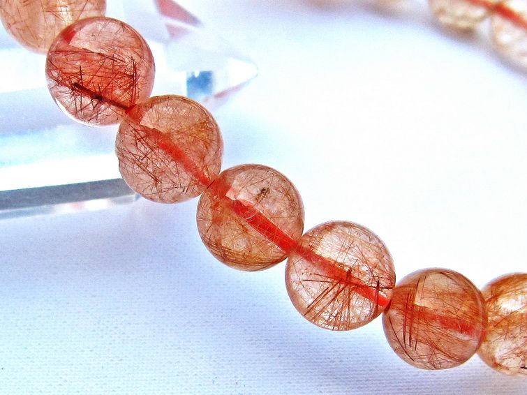 赤プラチナルチル ブレスレット 9mm [k106-22] 2枚目