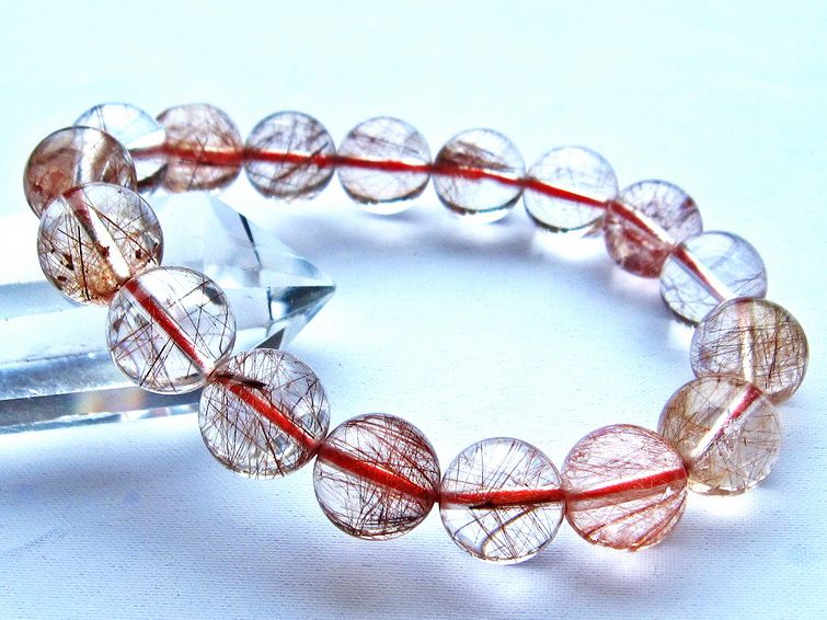 赤プラチナルチル ブレスレット 12mm [k106-41] 1枚目