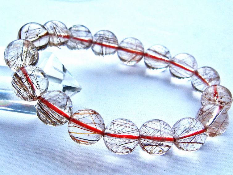 赤プラチナルチル ブレスレット 12mm [k106-54] 1枚目