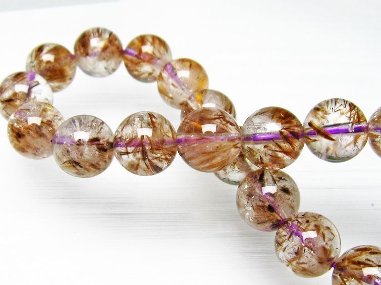 カコクセナイト インクォーツ ブレスレット 10mm [L48-353] 1枚目