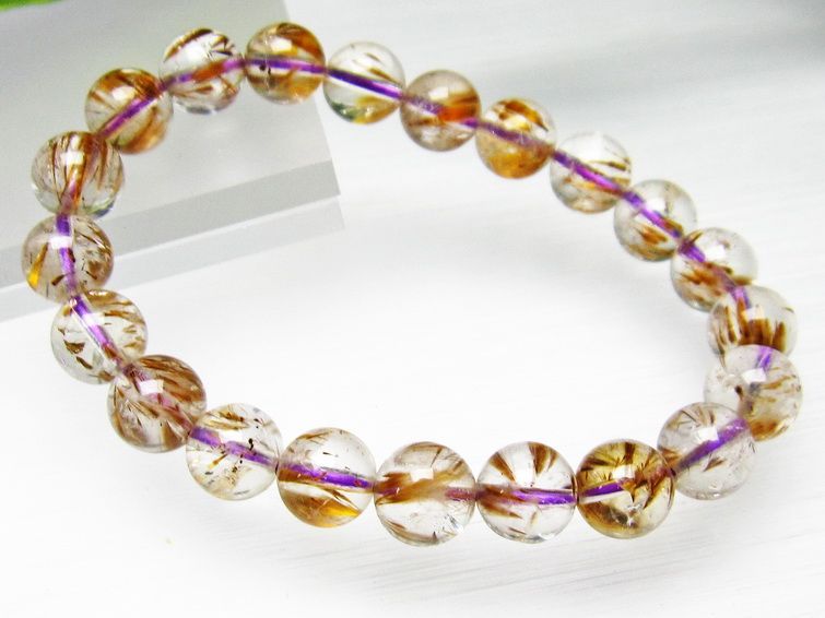 カコクセナイト インクォーツ ブレスレット 9mm [l48-366]