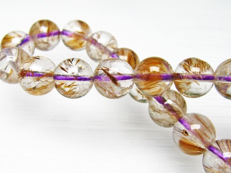 カコクセナイト インクォーツ ブレスレット 9mm [L48-368] 1枚目