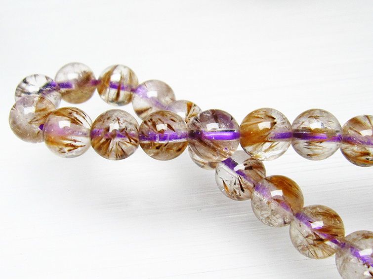 カコクセナイト インクォーツ ブレスレット 7mm [L48-376] 1枚目