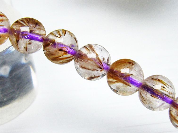 カコクセナイト インクォーツ ブレスレット 7mm [L48-376] 2枚目