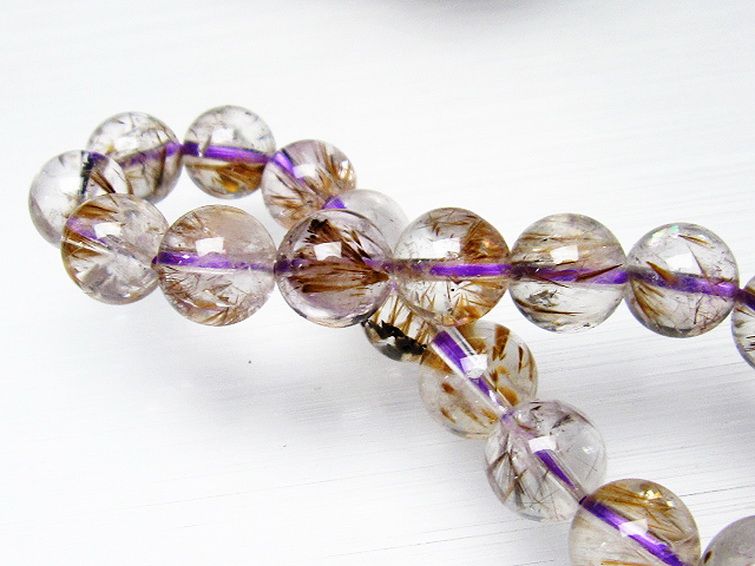 カコクセナイト インクォーツ ブレスレット 10mm [L48-384] 1枚目