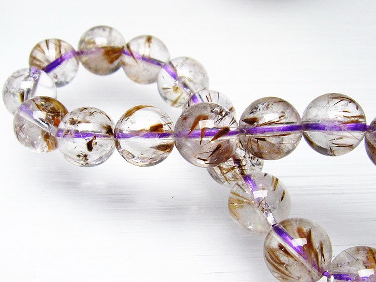 カコクセナイト インクォーツ ブレスレット 10mm [L48-386] 1枚目