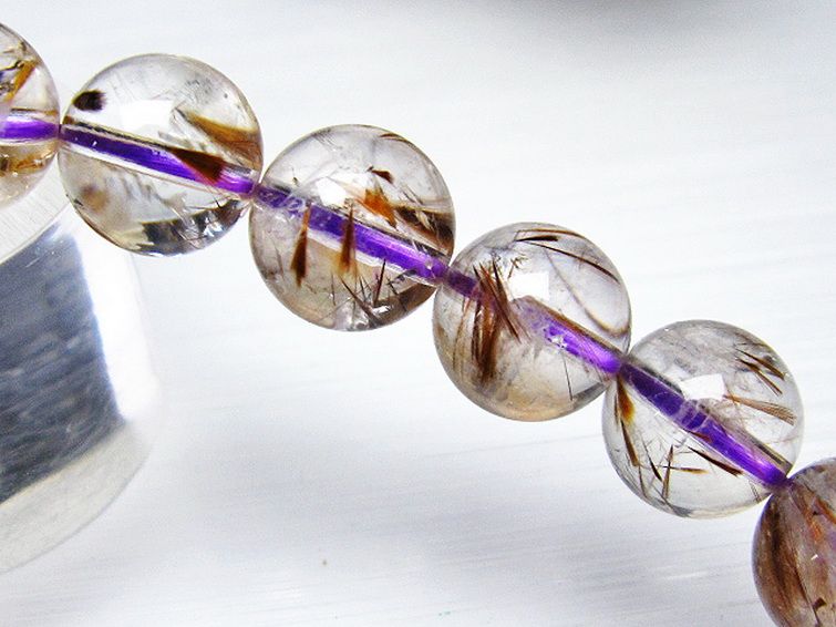 カコクセナイト インクォーツ ブレスレット 10mm [L48-386] 2枚目