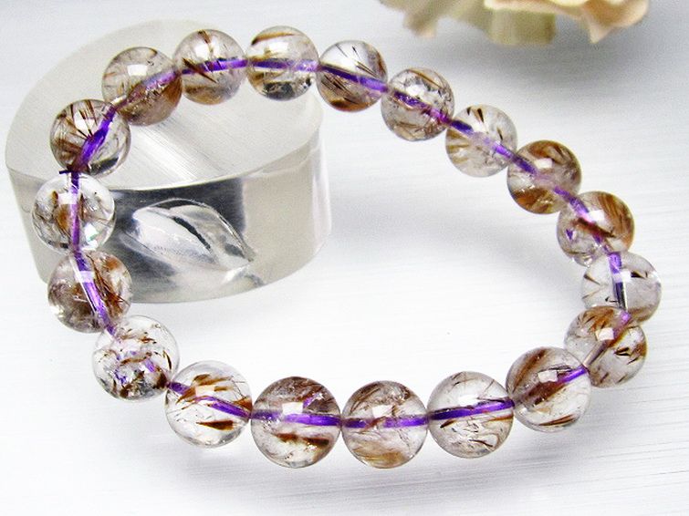 カコクセナイト インクォーツ ブレスレット 10mm [L48-386] 3枚目