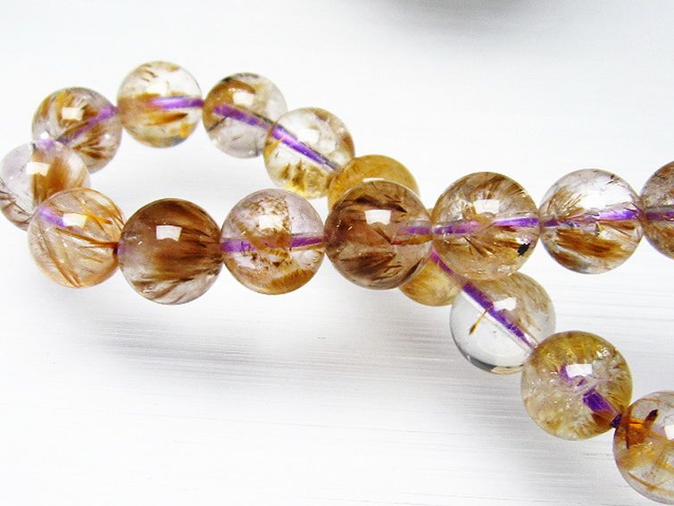 カコクセナイト インクォーツ ブレスレット 9mm [L48-428] 1枚目