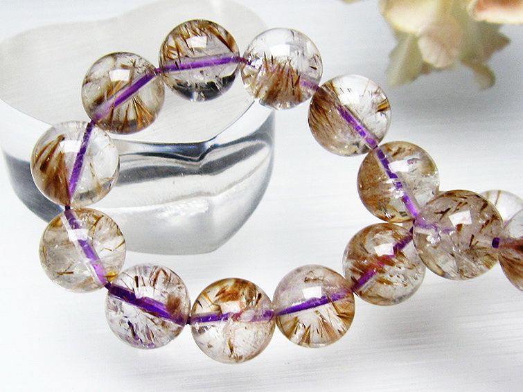 カコクセナイト インクォーツ ブレスレット 10mm [L48-456] 1枚目