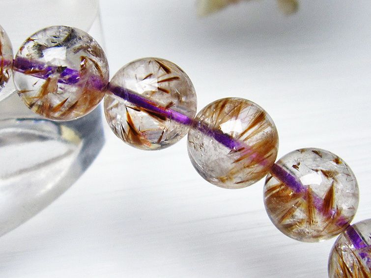 カコクセナイト インクォーツ ブレスレット 10mm [L48-456] 2枚目