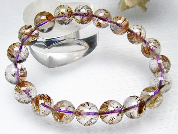 カコクセナイト インクォーツ ブレスレット 10mm [L48-456] 3枚目