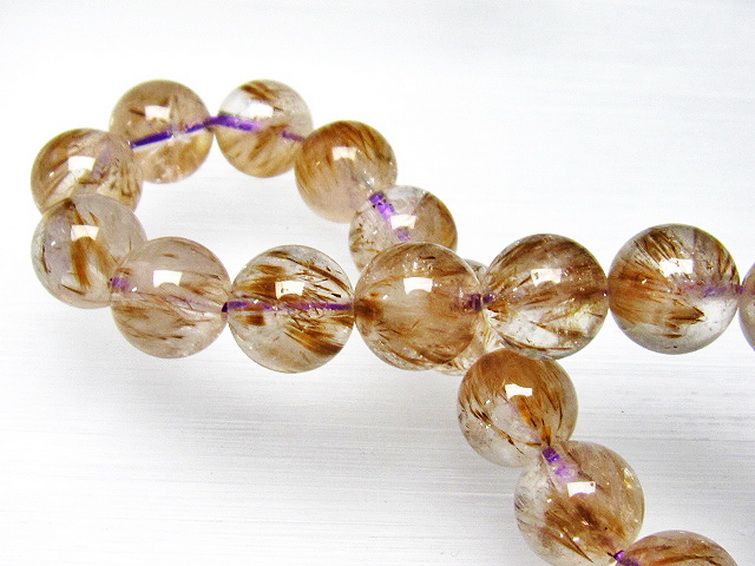 カコクセナイト インクォーツ ブレスレット 10mm [L48-586] 1枚目