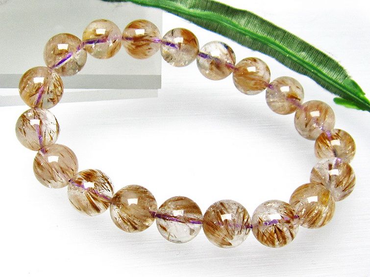 カコクセナイト インクォーツ ブレスレット 10mm [L48-586] 3枚目