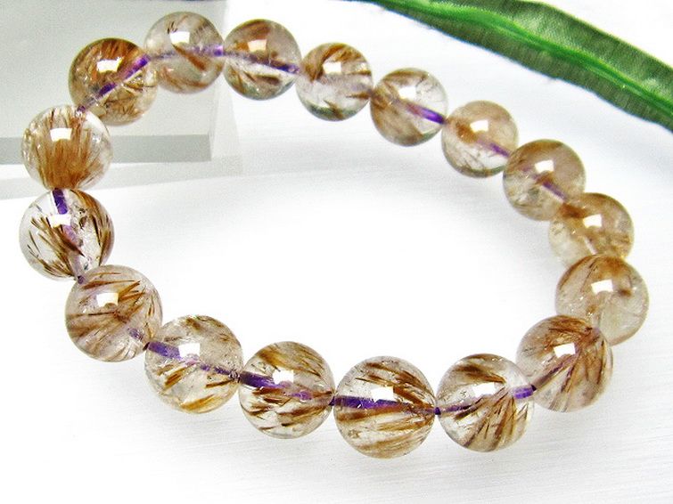 カコクセナイト インクォーツ ブレスレット 11mm [L48-601] 3枚目