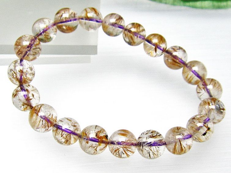 カコクセナイト インクォーツ ブレスレット 9mm [L48-638] 3枚目