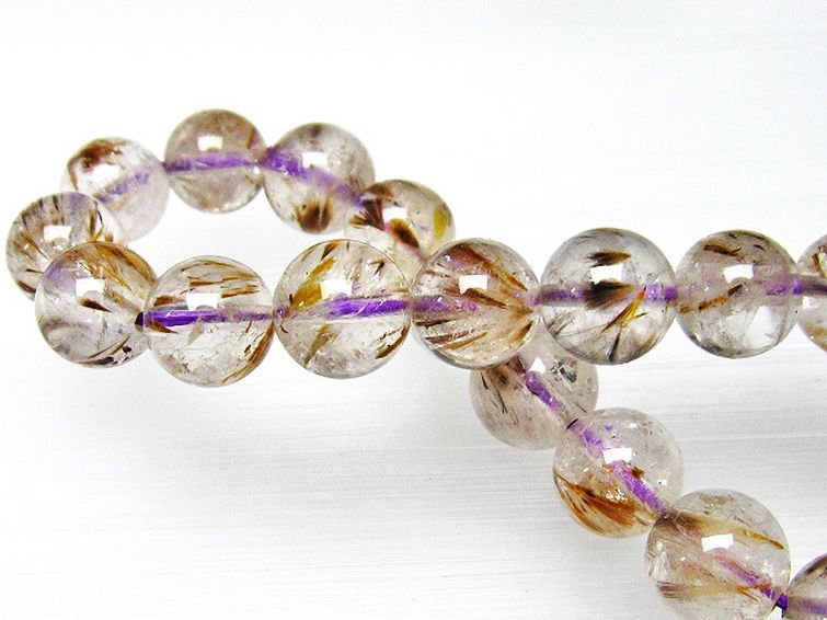 カコクセナイト インクォーツ ブレスレット 9mm [L48-644] 1枚目