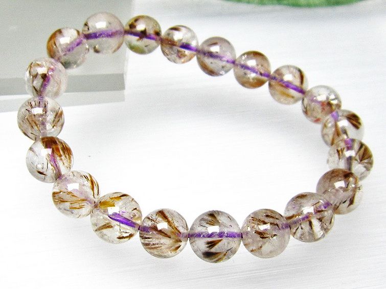 カコクセナイト インクォーツ ブレスレット 9mm [L48-644] 3枚目