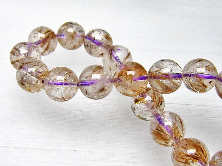 カコクセナイト インクォーツ ブレスレット 10mm [L48-654] 1枚目