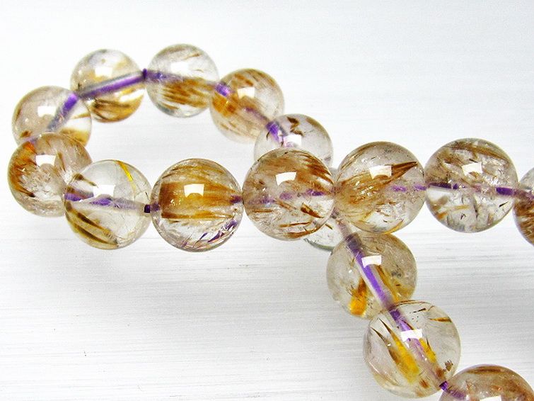 カコクセナイト インクォーツ ブレスレット 10mm [L48-655] 1枚目