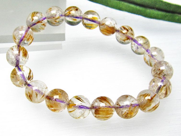 カコクセナイト インクォーツ ブレスレット 10mm [L48-655] 3枚目