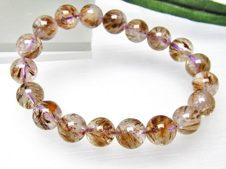 カコクセナイト インクォーツ ブレスレット 10mm [L48-666] 3枚目