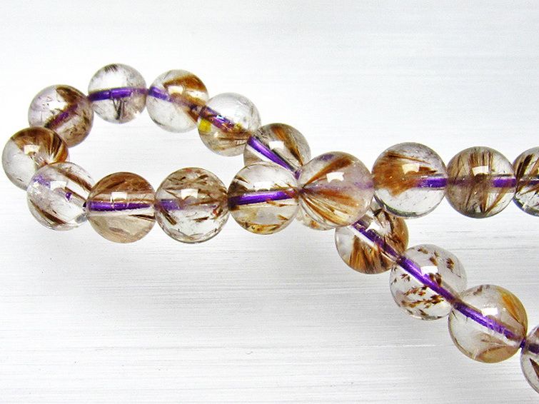 カコクセナイト インクォーツ ブレスレット 8mm [L48-701] 1枚目