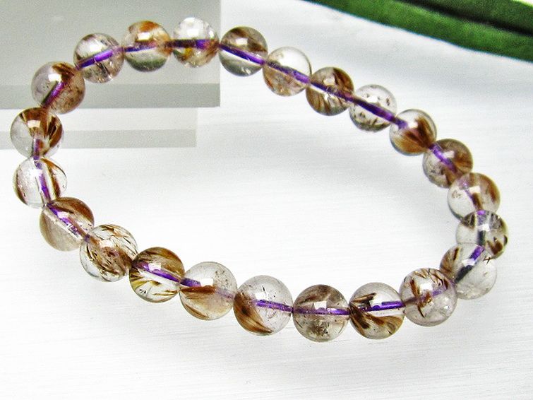 カコクセナイト インクォーツ ブレスレット 8mm [L48-701] 3枚目