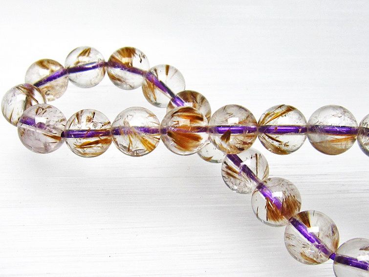 カコクセナイト インクォーツ ブレスレット 8mm [L48-707] 1枚目