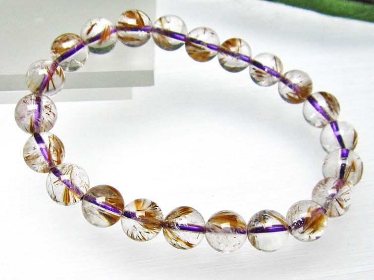 カコクセナイト インクォーツ ブレスレット 8mm [L48-707] 3枚目