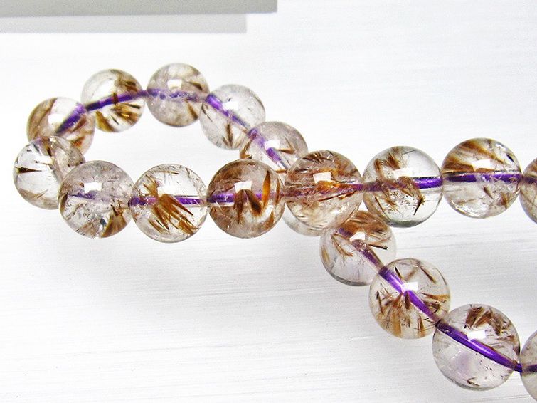 カコクセナイト インクォーツ ブレスレット 9mm [L48-719] 1枚目