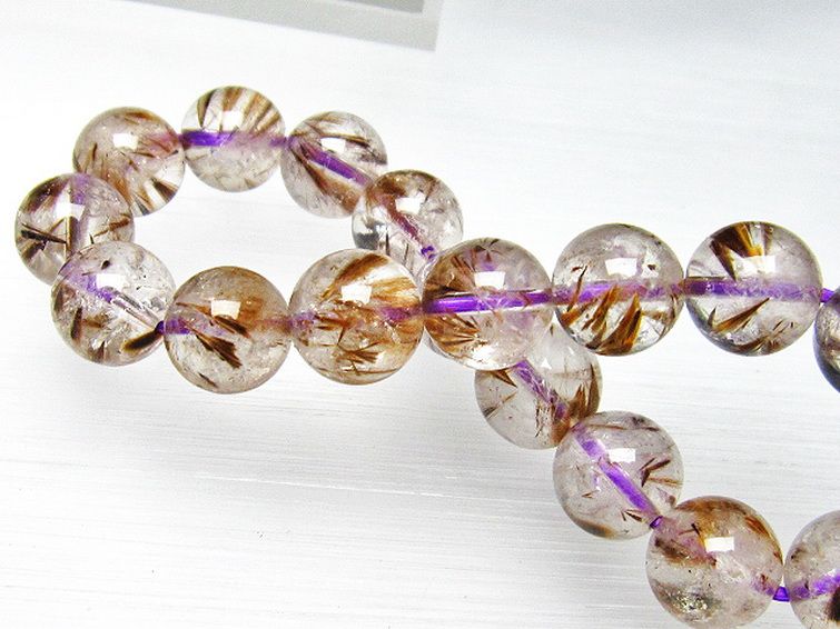 カコクセナイト インクォーツ ブレスレット 10mm [L48-757] 1枚目