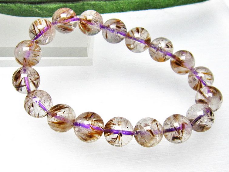 カコクセナイト インクォーツ ブレスレット 10mm [L48-757] 3枚目