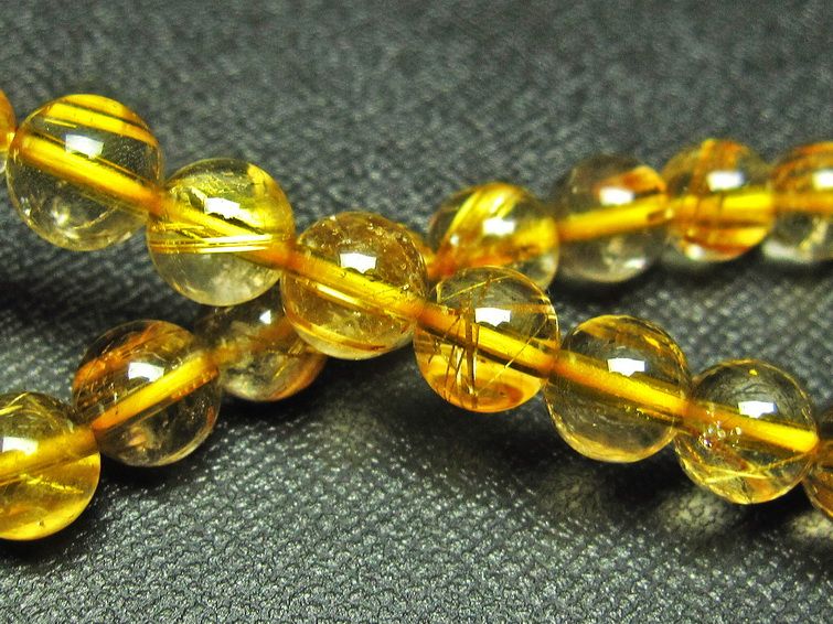 ゴールドタイチンルチル ブレスレット 8mm [L68-1411] 1枚目