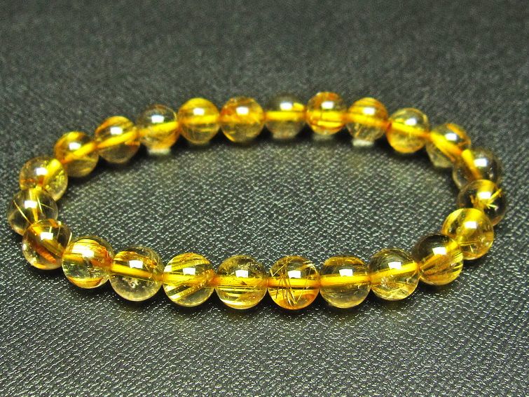 ゴールドタイチンルチル ブレスレット 8mm [L68-1411] 3枚目