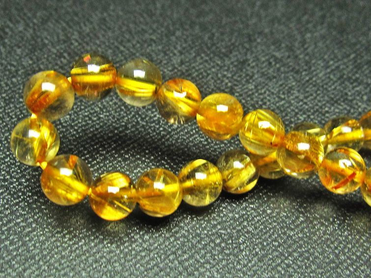 ゴールドタイチンルチル ブレスレット 6mm [L68-1423] 1枚目