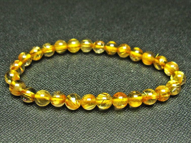 ゴールドタイチンルチル ブレスレット 6mm [L68-1423] 3枚目