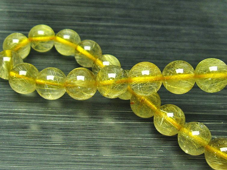 ゴールドタイチンルチル ブレスレット 9mm [L68-1736] 1枚目