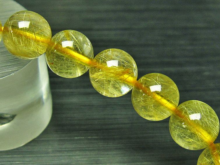 ゴールドタイチンルチル ブレスレット 9mm [L68-1736] 2枚目