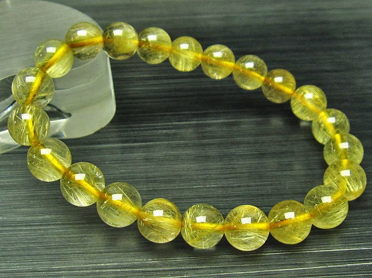 ゴールドタイチンルチル ブレスレット 9mm [L68-1736] 3枚目