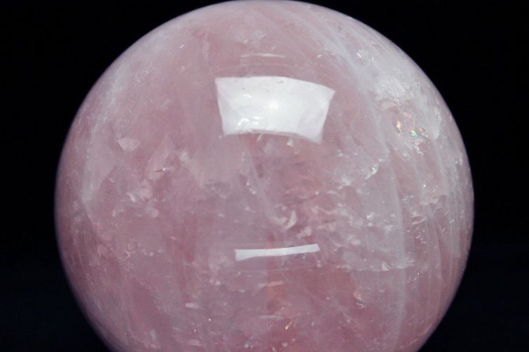 2.1Kg スターローズクォーツ 丸玉 115mm [s9-237]