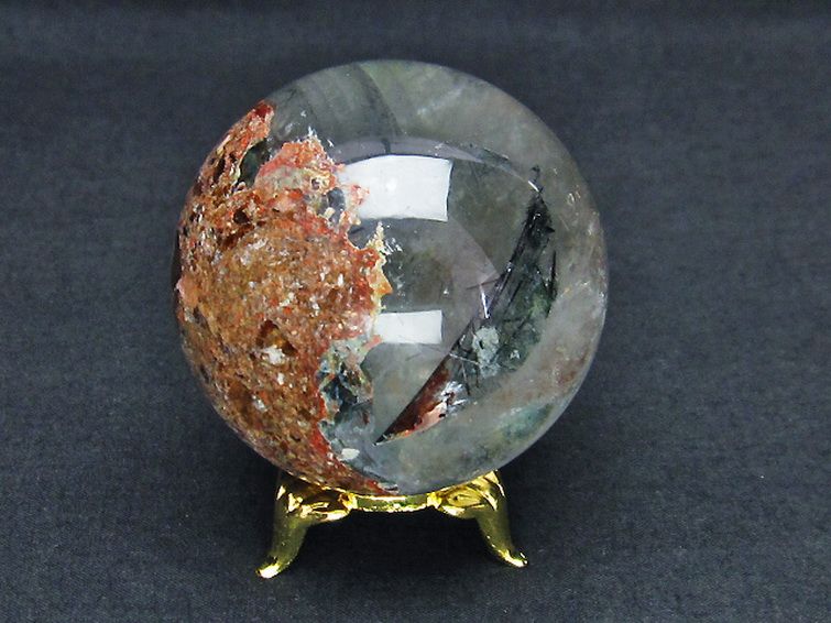 ガーデン水晶ルチル入り 丸玉 53mm [t100-4212] 2枚目