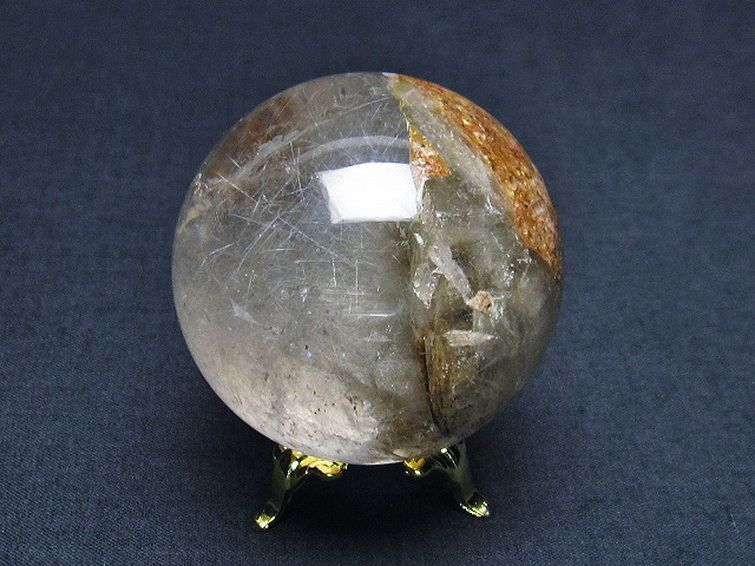 ガーデン水晶ルチル入り 丸玉 45mm [t100-4519] 3枚目