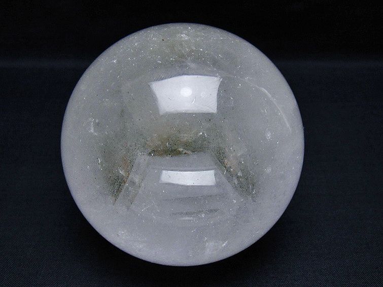 グリーンファントム水晶 丸玉 85mm [t100-4641] 1枚目