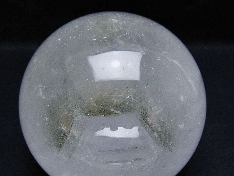 グリーンファントム水晶 丸玉 85mm [t100-4641] 2枚目