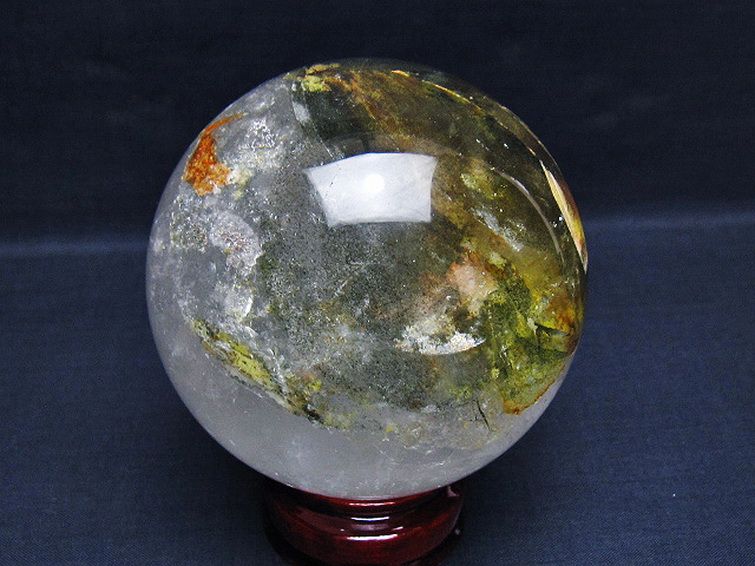 グリーンファントム水晶 丸玉 88mm [t100-4646] 3枚目