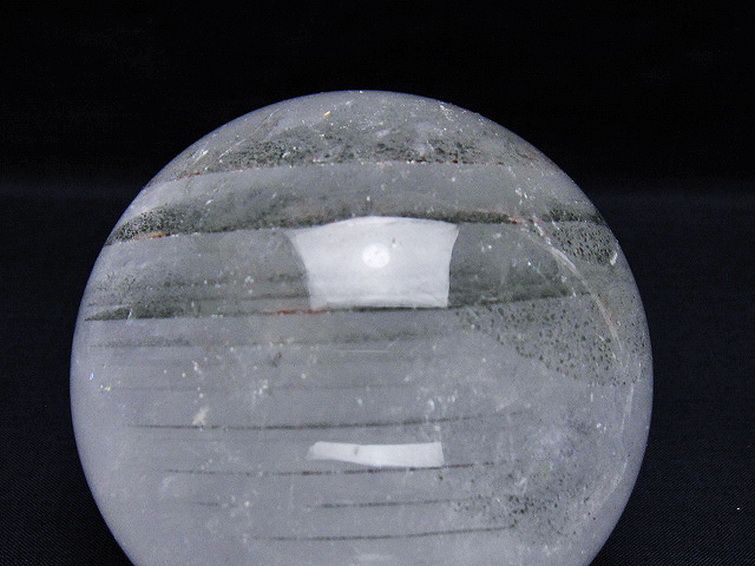 グリーンファントム水晶 丸玉 85mm [t100-4647] 2枚目