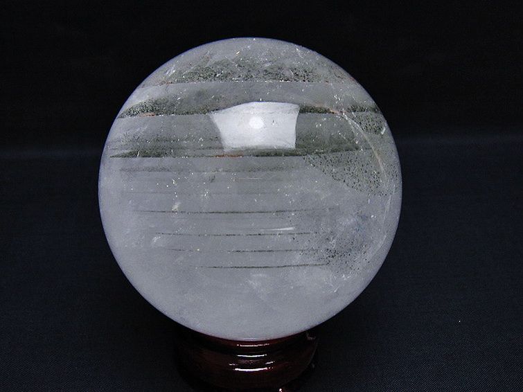 グリーンファントム水晶 丸玉 85mm [t100-4647] 3枚目